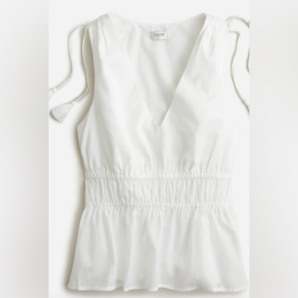 J Crew cotton Peplum Tank sz M